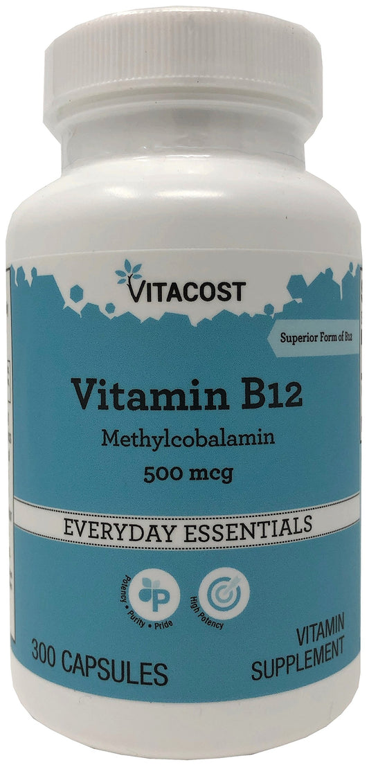 Vitamina B-12 metilcobalamina 500 mcg 300 cápsulas Vitacost