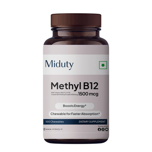 Frasco de vitamina b12 metilcobalamina masticable Miduty