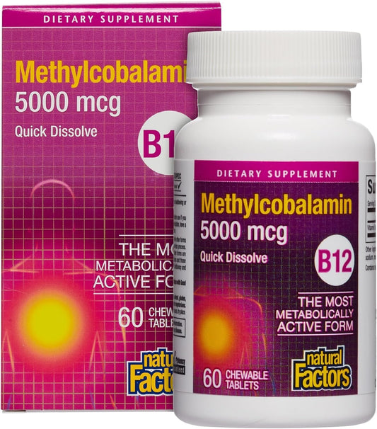 Vitamina B12 Natural Factors 5000 mcg paquete