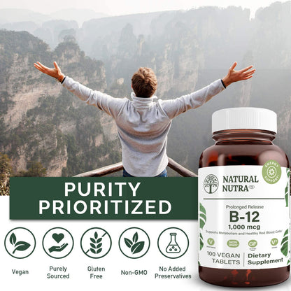 Vitamina B12 Natural Nutra ayuda metabolismo y salud nerviosa