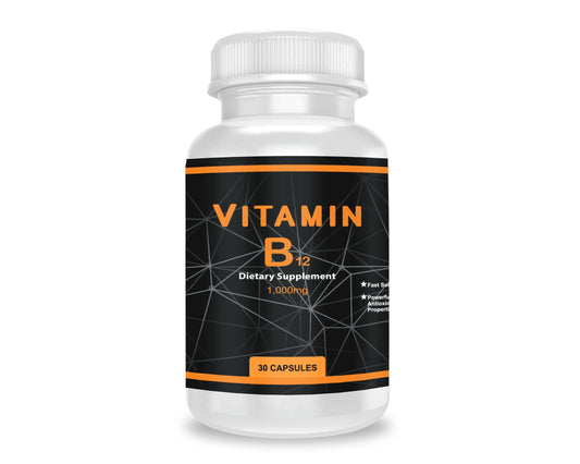 Botella de vitamina b12 qei 1000mg con 30 cápsulas
