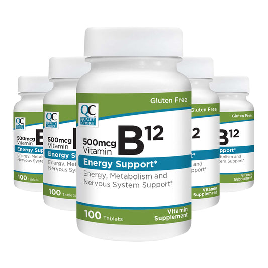 Botella de vitamina b12 quality choice 500 mcg 100 tabletas