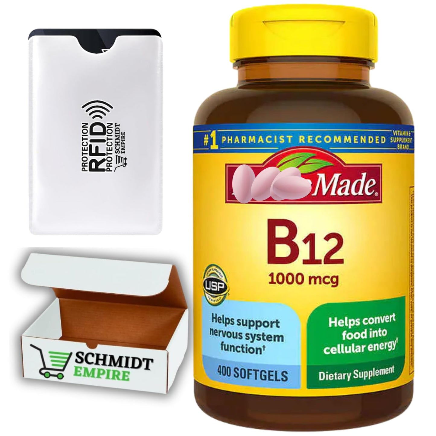 Vitamina B12 SCHMIDT EMPIRE 1000 mcg 400 cápsulas blandas