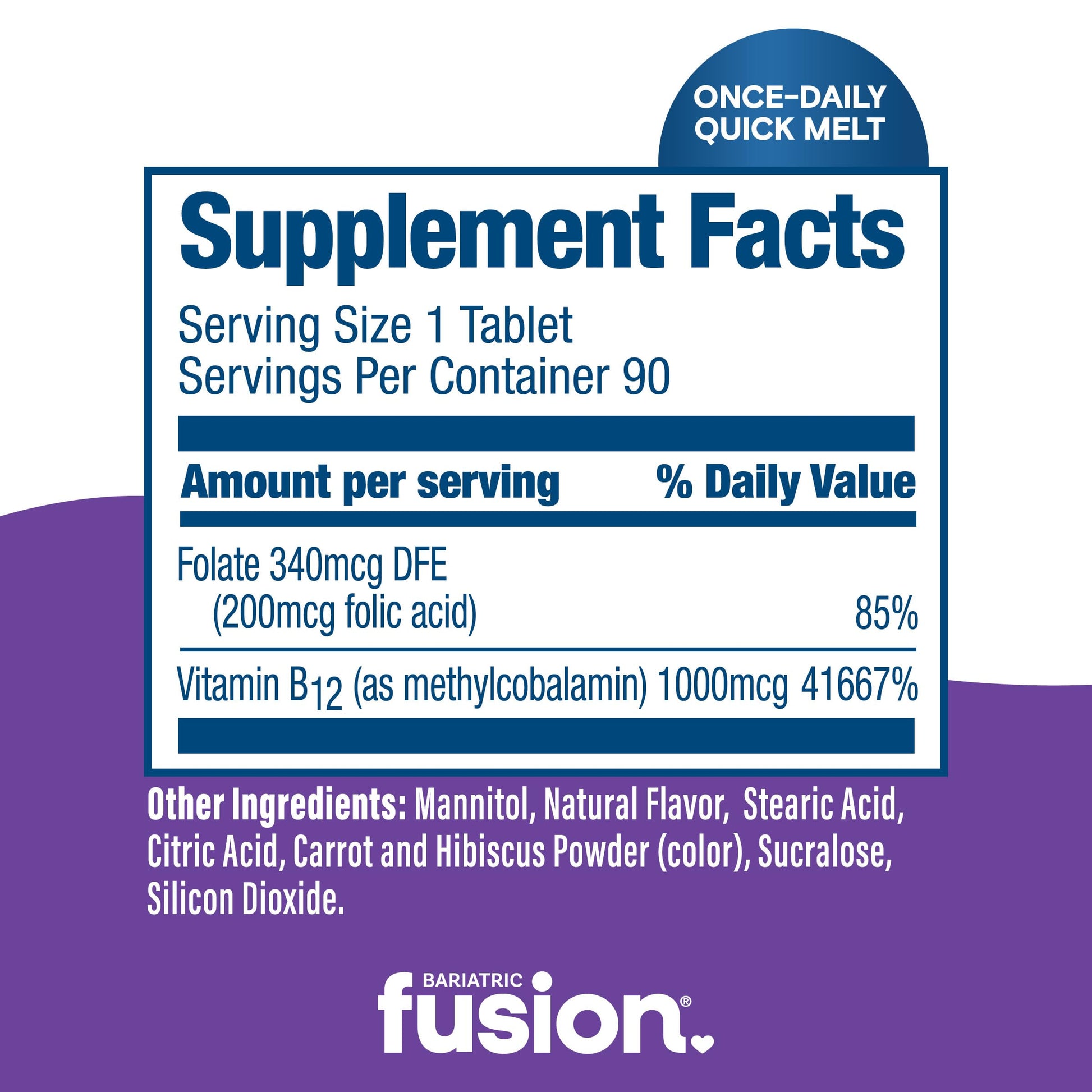Bariatric Fusion Vitamina B12 sin azúcar sabor uva