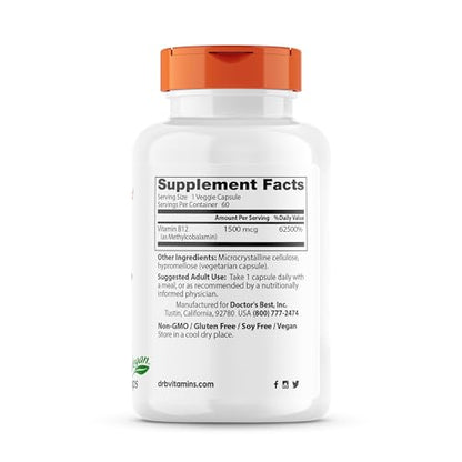 Vitamina b12 totalmente activa doctor's best sin gluten vegana