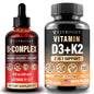 Frasco de Vitamina B12 vegana con complejo B D3 K2 de VITBOOST
