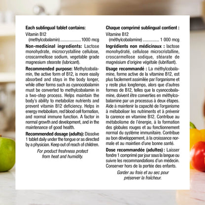 Tabletas de vitamina B12 para energía y salud