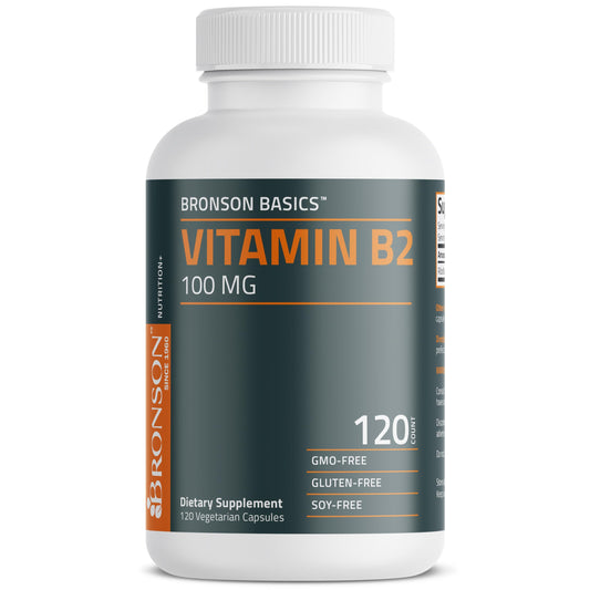 Vitamina B2 100mg Bronson en cápsulas vegetarianas