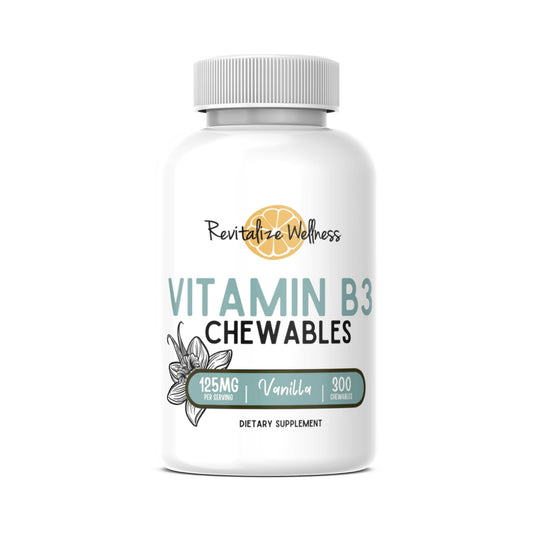 Vitamina B3 masticable Revitalize Wellness sabor vainilla