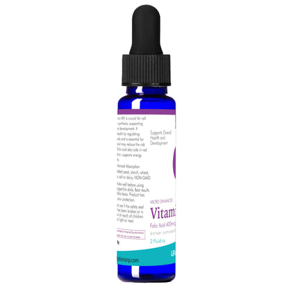 Vitamina b9 ácido fólico gotas life solutions azul