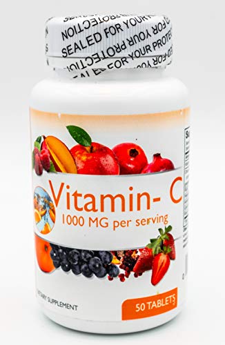 Vitamina C 1000mg 50 tabletas con escaramujo apoyo sistema inmunológico