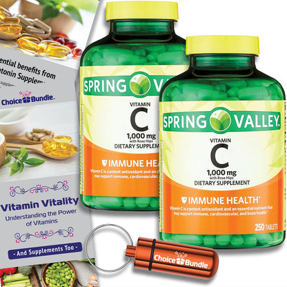 Vitamina C 1000mg Spring Valley botella delantera