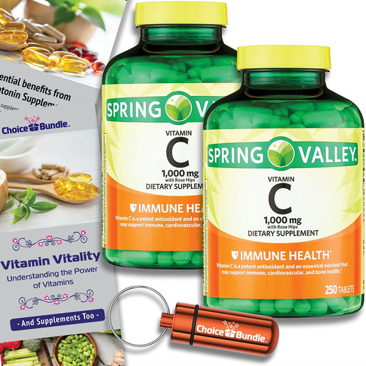 Vitamina C 1000mg Spring Valley botella delantera