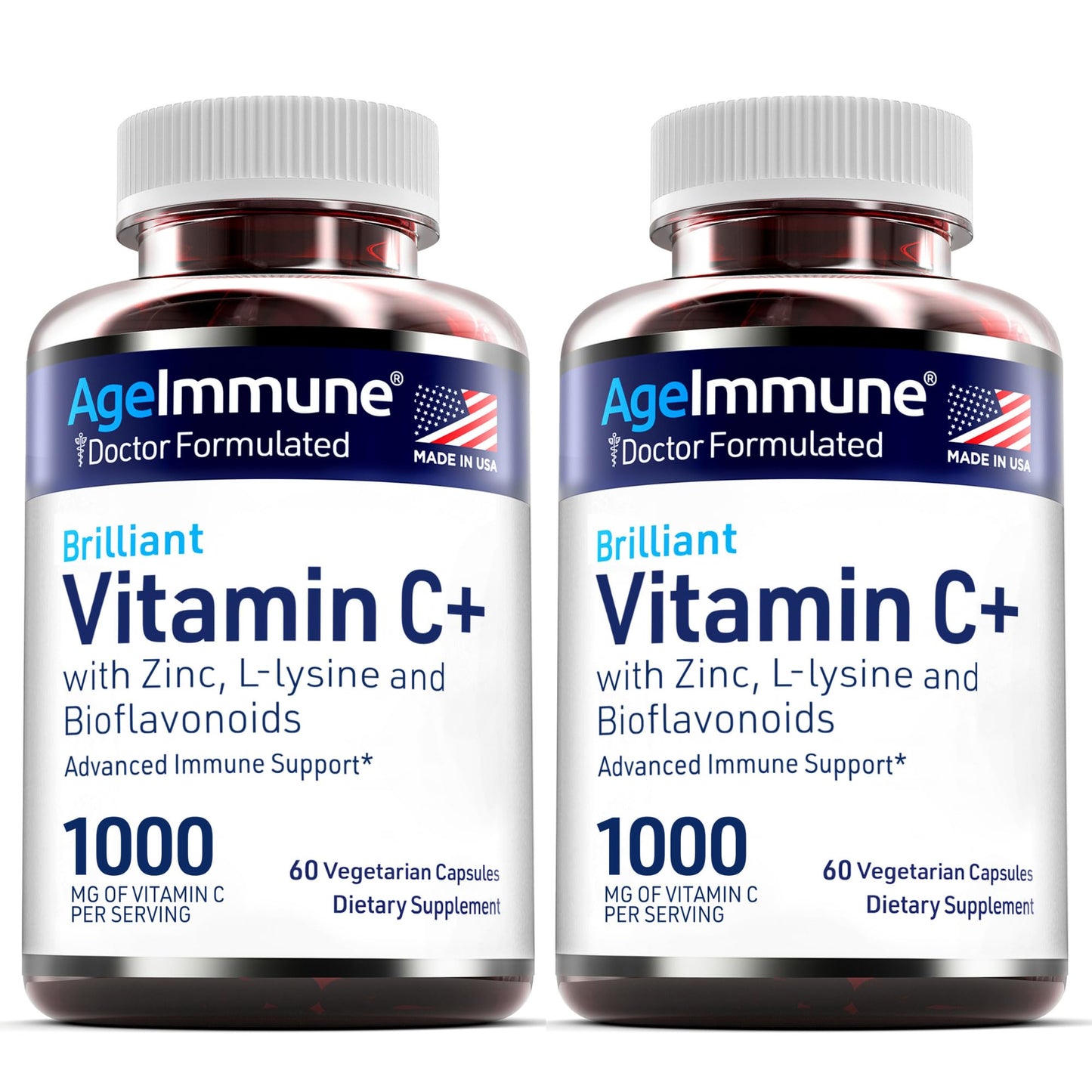 Vitamina C 1000mg suplemento AgeImmune botella principal