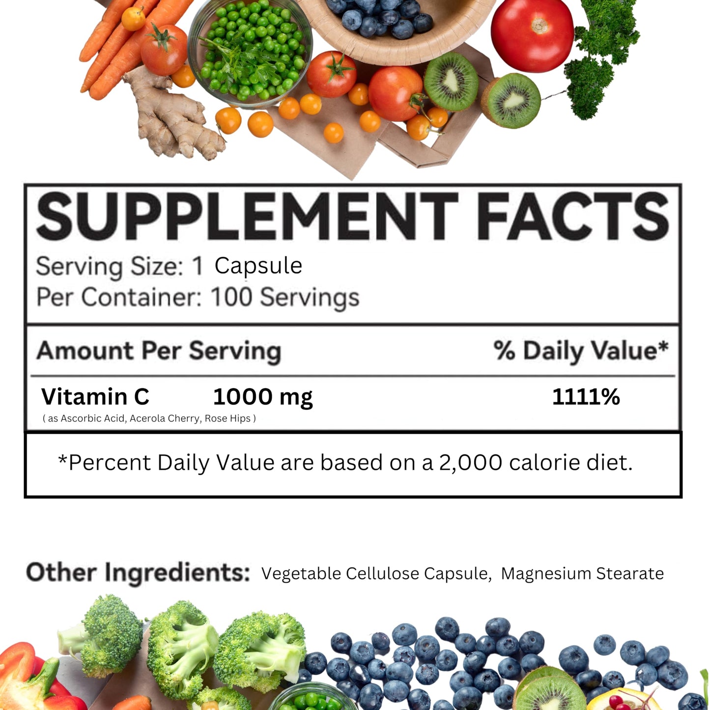 Vitamina C antioxidante Fantastic Glem en tabletas 1000 mg 100 unidades