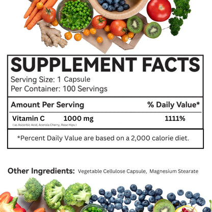 Vitamina C antioxidante Fantastic Glem en tabletas 1000 mg 100 unidades