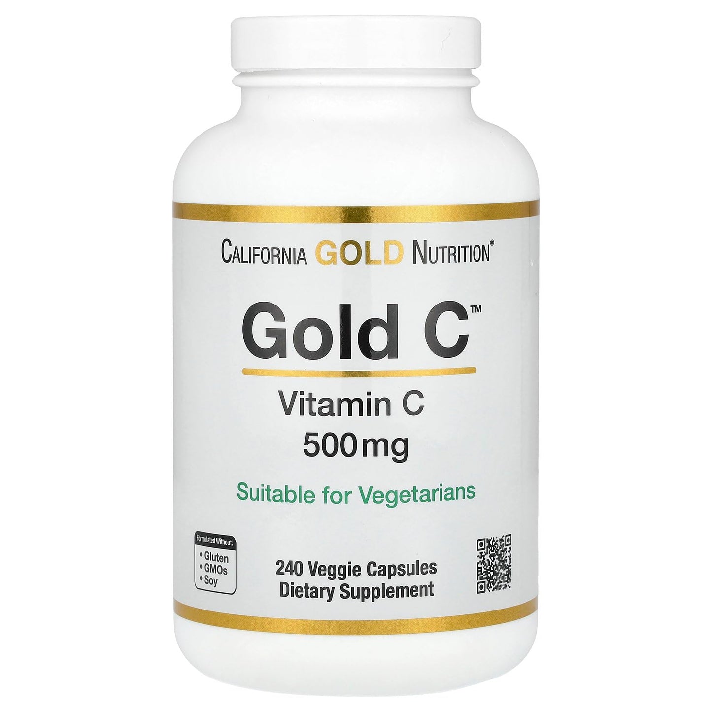 Botella de vitamina C California Gold Nutrition Gold C 500 mg