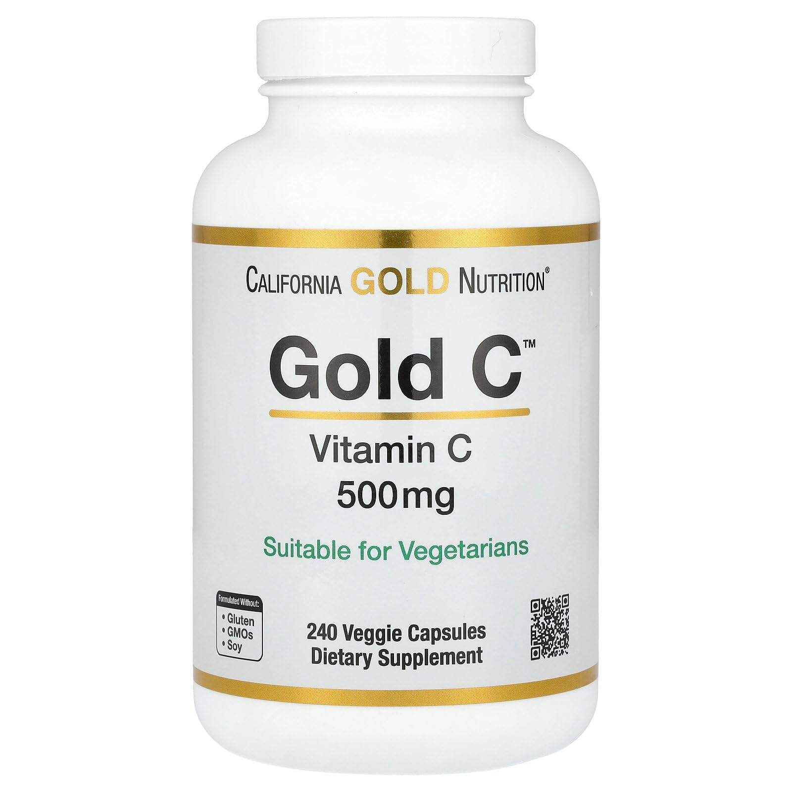 Botella de vitamina C California Gold Nutrition Gold C 500 mg