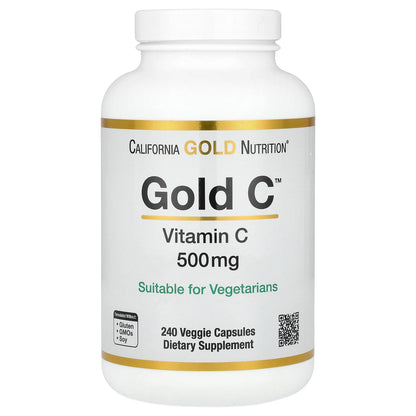 Botella de vitamina C California Gold Nutrition Gold C 500 mg