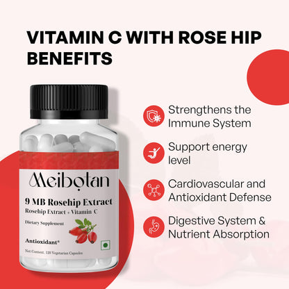 Vitamina c con extracto de rosa mosqueta meibotan detalles