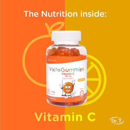 Vitamina C gomitas sabor naranja para niños