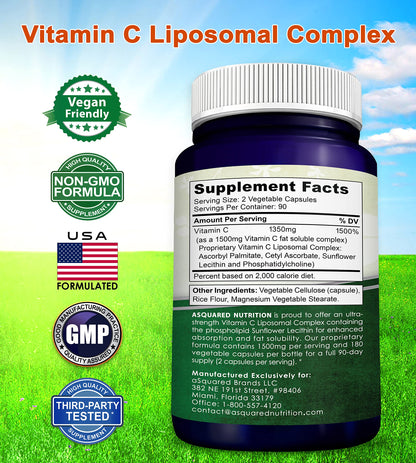 Vitamina c liposomal apoyo colágeno aSquared Nutrition