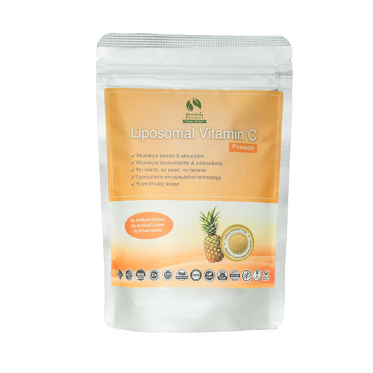 Vitamina C liposomal Bionutricia con extracto de piña en polvo envase frontal