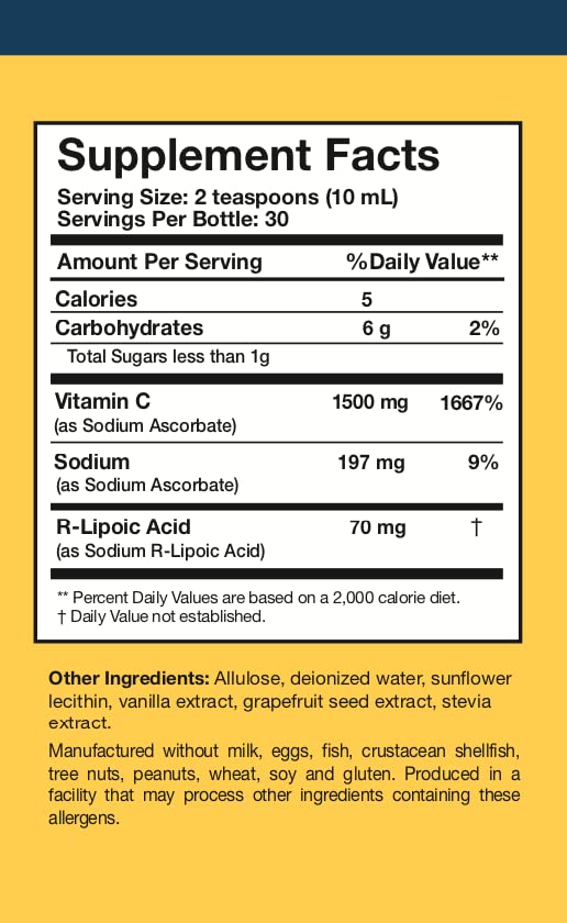 Vitamina C liposomal con ácido R Lipoico líquido