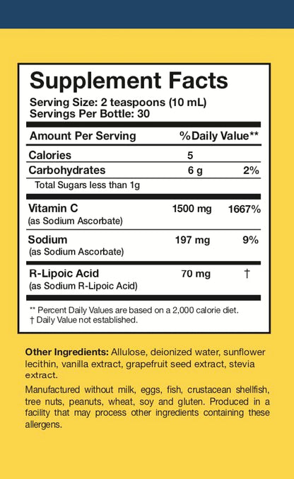 Vitamina C liposomal con ácido R Lipoico líquido