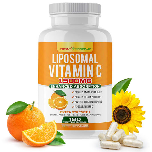 Vitamina C Liposomal Potente Naturals en frasco blanco