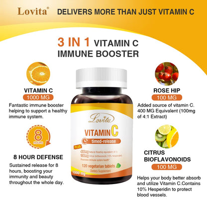 Vitamina C Lovita para colágeno cabello piel y uñas
