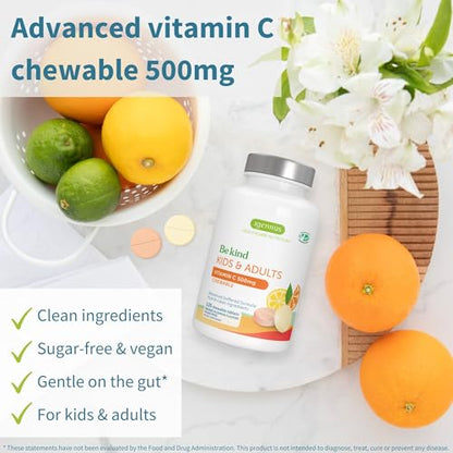 Tabletas de vitamina C masticable para niños sin irritación estomacal