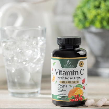 Vitamin C masticables sin azúcar con bioflavonoides y escaramujo