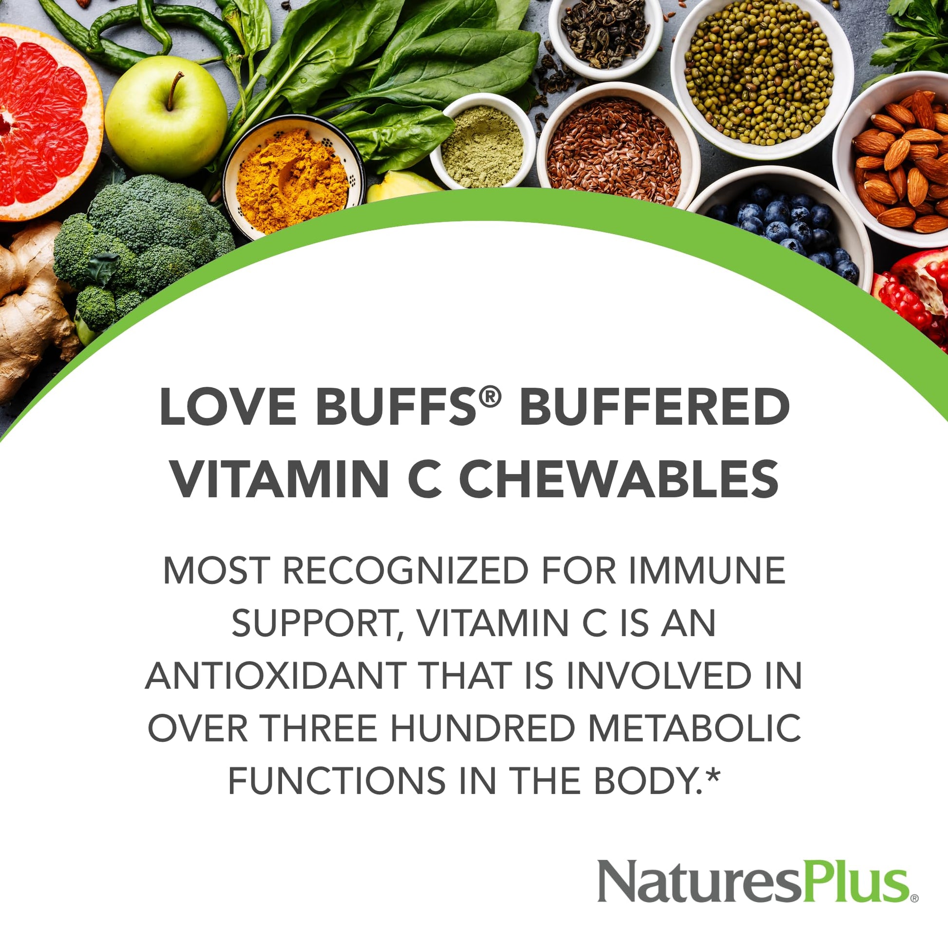 Vitamina C tamponada vegana NaturesPlus sin gluten