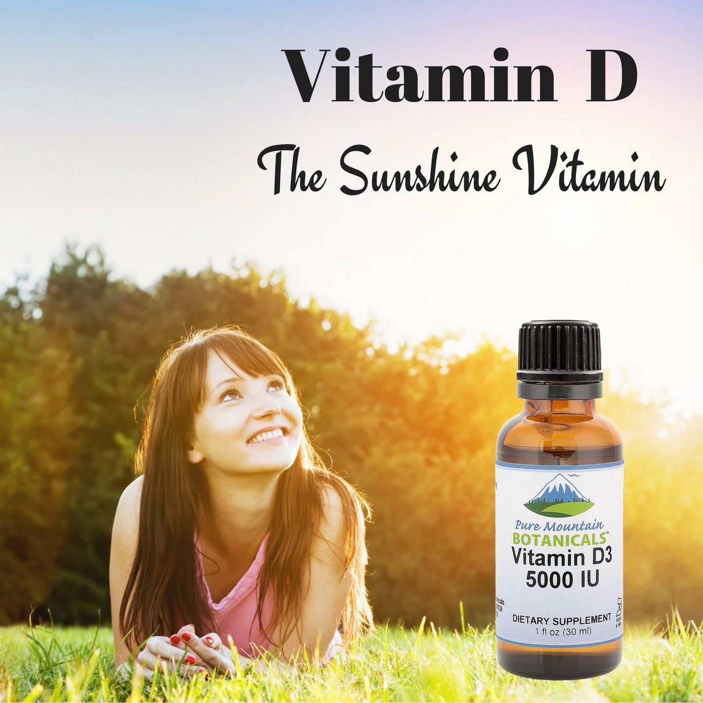 Vitamina d líquida kosher pure mountain botanicals