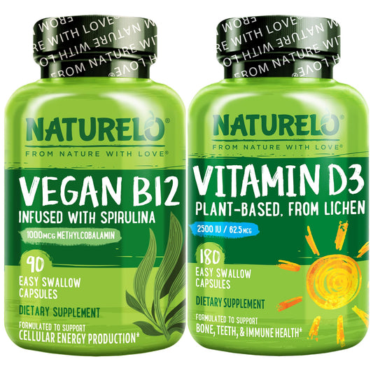 Vitamina D NATURELO cápsulas vegetales con B12 vegana