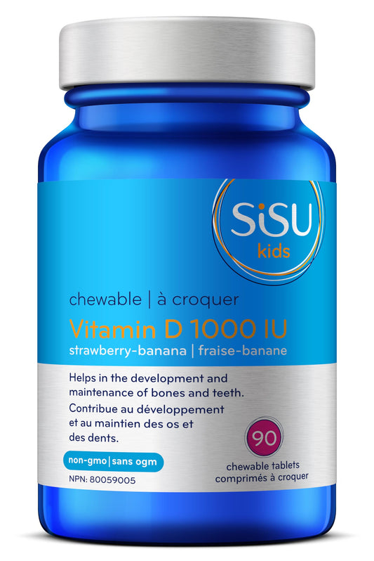 Vitamina D para niños SISU 1000UI frasco de 90 cápsulas