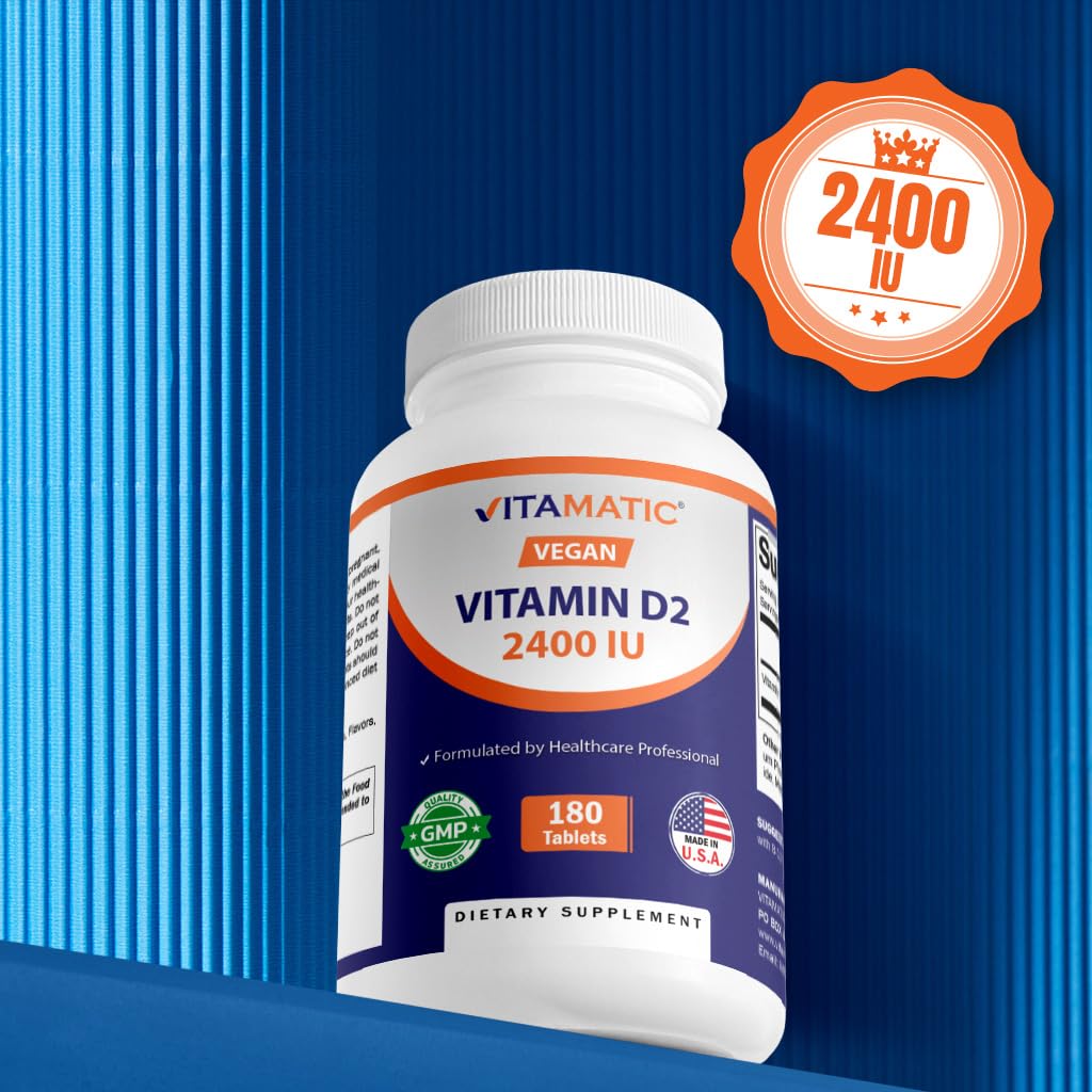 Vitamina D2 2400 UI tableta vegetariana fabricada en eeuu
