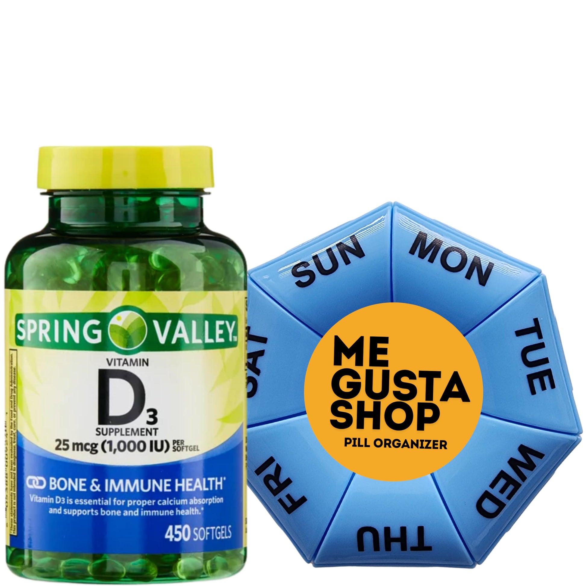Vitamina D3 1000 IU 450 softgeles botella Spring Valley