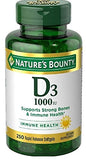 Botella de vitamina D3 1000 IU Nature's Bounty 250 cápsulas