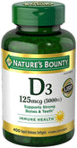 Vitamina D3 5000 iu 400 cápsulas Nature's Bounty
