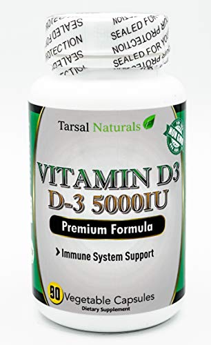 Vitamina D3 5000 IU frasco 90 cápsulas Tarsal Naturals