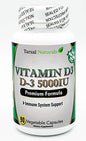 Vitamina D3 5000 IU frasco 90 cápsulas Tarsal Naturals