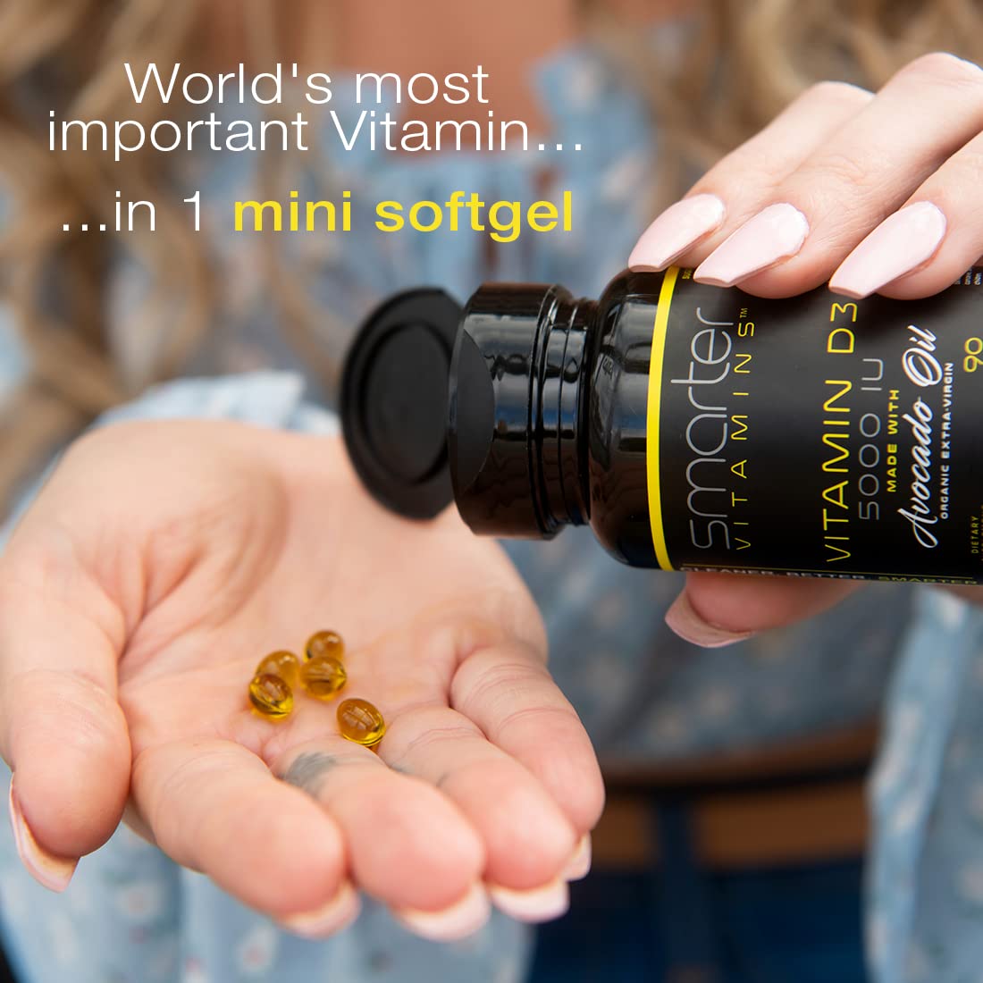 Vitamina D3 5000 IU Smarter en cápsulas blandas con aceite de aguacate