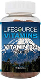 Vitamina D-3 gomitas sabor frutas mixtas LifeSource Vitamins
