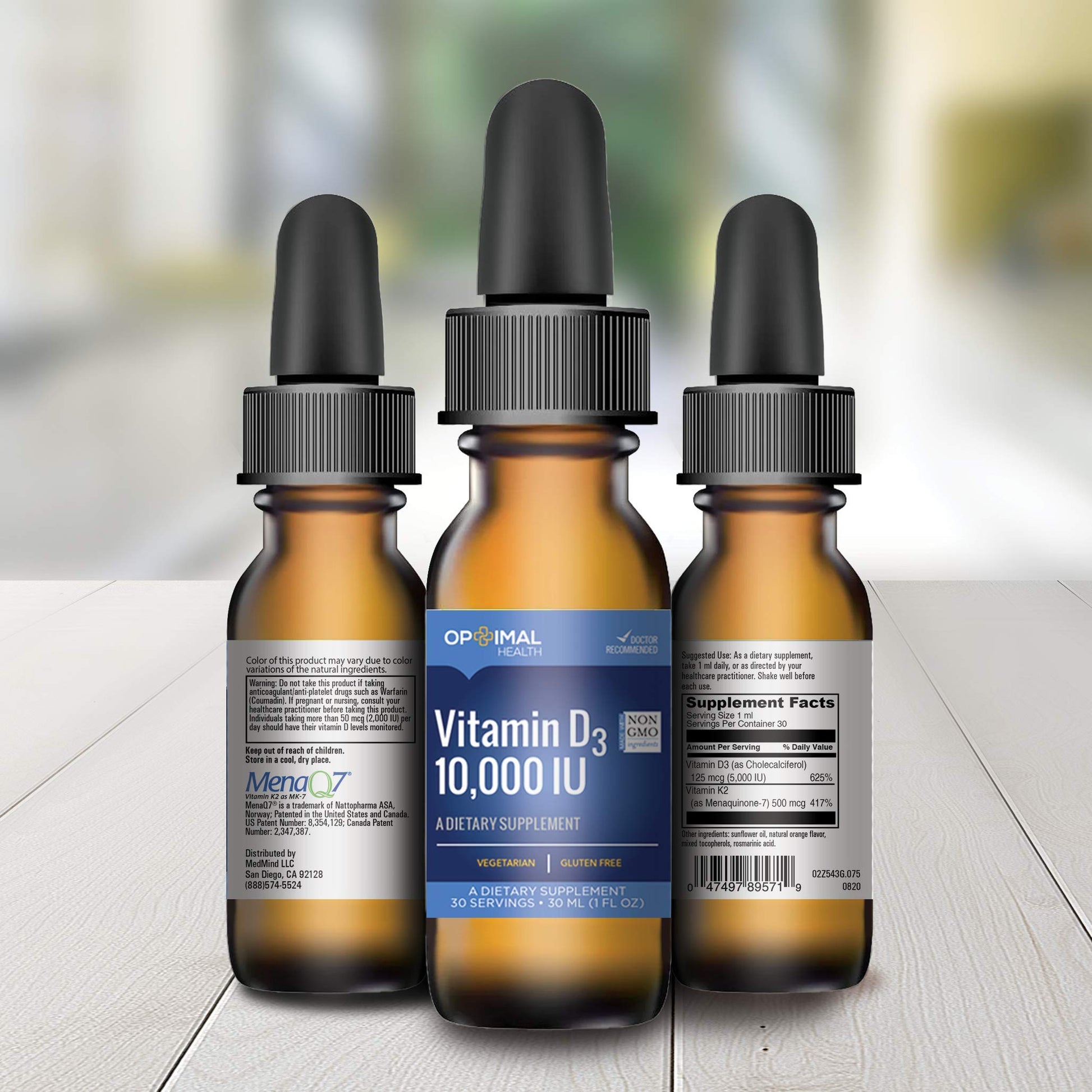Vitamina D3 gotas Optimalhealth caja frontal