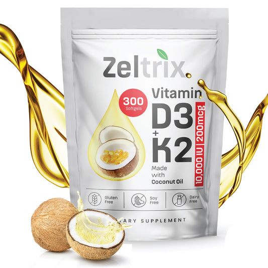 Cápsulas blandas vitamina D3 K2 alta potencia con aceite de coco