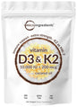 Vitamina D3 y K2 con Aceite de Coco 300 Cápsulas