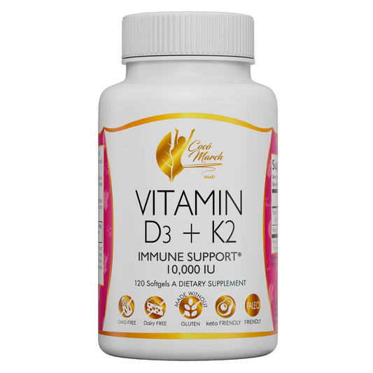 Botella de vitamina D3+K2, alta potencia, Cocó March.