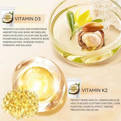 Vitamina d3 k2 cápsulas blandas qiuumey sin lácteos ni cacahuate